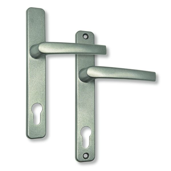 Drücker-Drücker (Graualuminium, Langschild, Schmalrahmen)